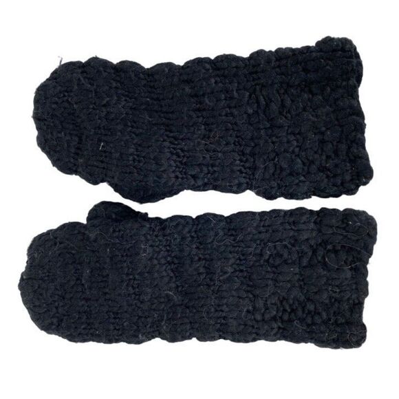 Black Crochet Mittens - Picture 1 of 2